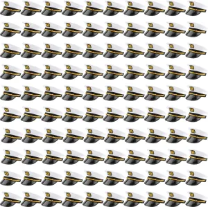 100 Pack Captain Hat Bulk Adjustable Boat Captain Hats Yacht Sailor Hat for Women Men Party Favors Dress up Accessory