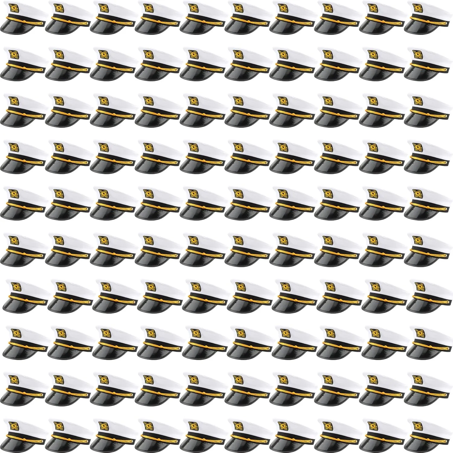 100 Pack Captain Hat Bulk Adjustable Boat Captain Hats Yacht Sailor Hat for Women Men Party Favors Dress up Accessory