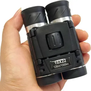 10x22 Compact Binoculars for Adults Teens, Mini Small Optical Binoculars for Bird Watching Opera Hiking Hunting Travel Concert (Black, 10x22)
