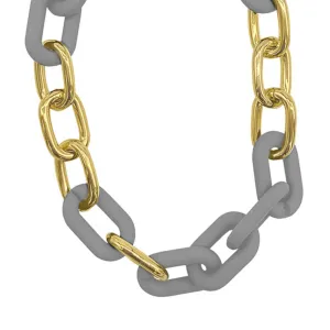 14k Gold Plated Gray Oversized Link Necklace