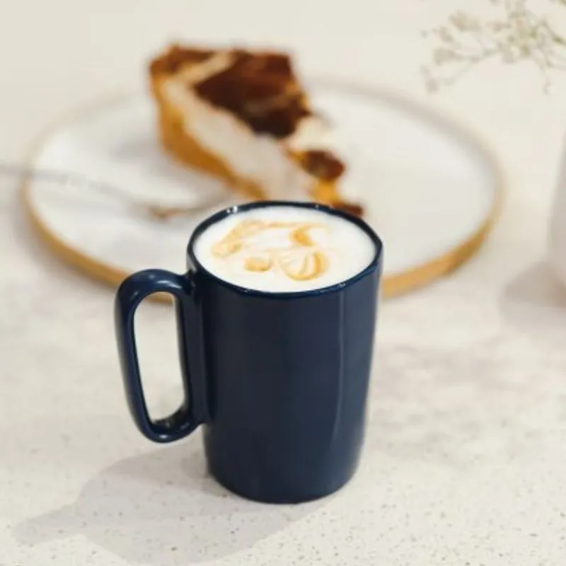 2 Ceramic Mugs With Handle 250ml Navy Blue