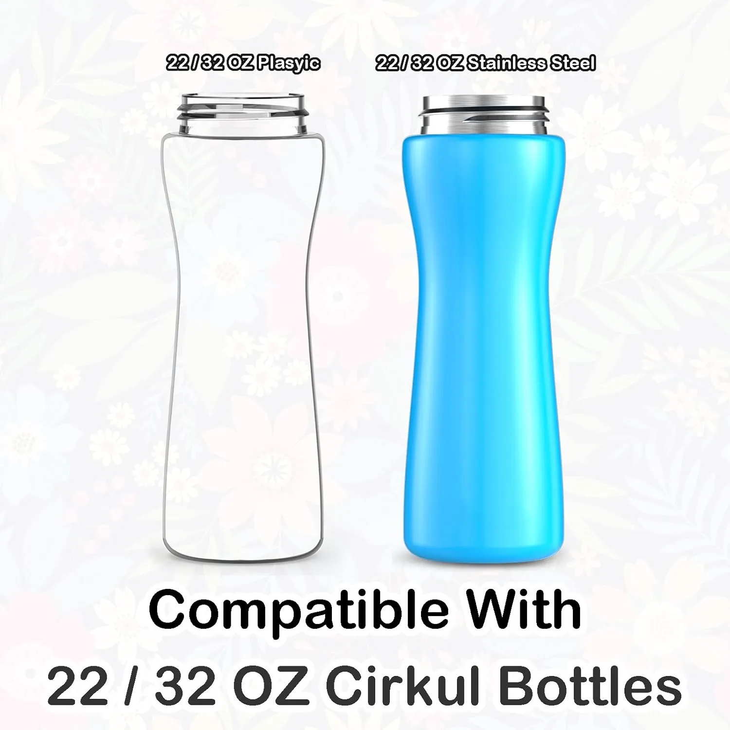 32oz Cute Printed Sleeve Compatible With Cirkul Water Bottle For Plastic And Stainless Steel Bottles 32oz Neoprene Sweat-Wicking Material Insulated Cover Designed With Handles (Black Panther)