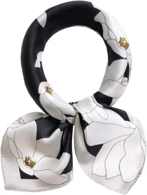 ANDANTINO 100% Real Mulberry Silk Scarf -21'' x 21''- Lightweight Neckerchief Women Men Small Square Digital Printed Scarves