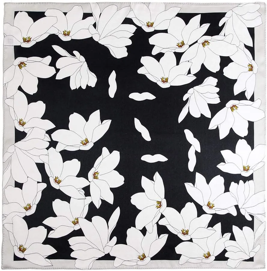 ANDANTINO 100% Real Mulberry Silk Scarf -21'' x 21''- Lightweight Neckerchief Women Men Small Square Digital Printed Scarves
