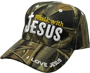 Black Duck Brand Embroidered Walk with Jesus Adjustable Baseball Cap - Multiple Colors Available