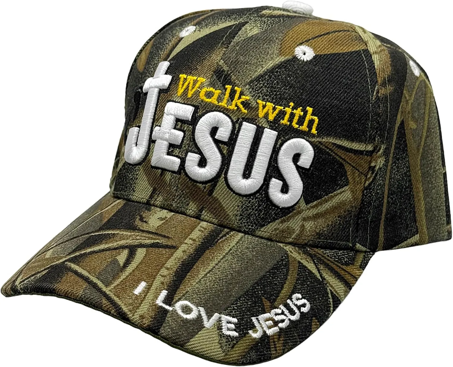 Black Duck Brand Embroidered Walk with Jesus Adjustable Baseball Cap - Multiple Colors Available