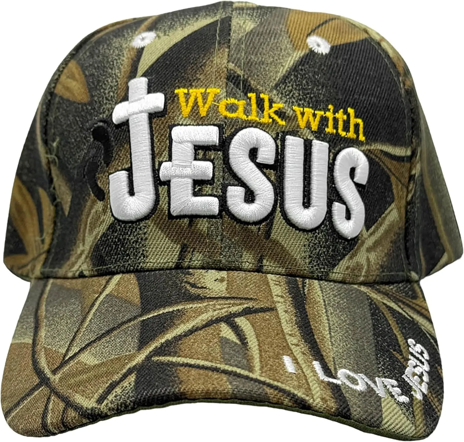Black Duck Brand Embroidered Walk with Jesus Adjustable Baseball Cap - Multiple Colors Available