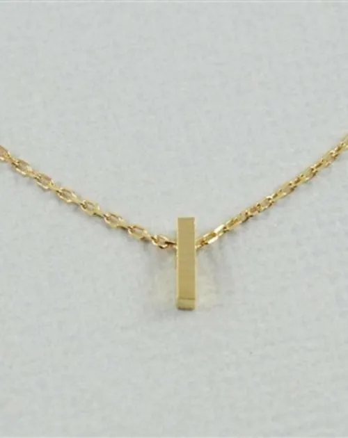 CAI Gold Block Letter initial Necklace