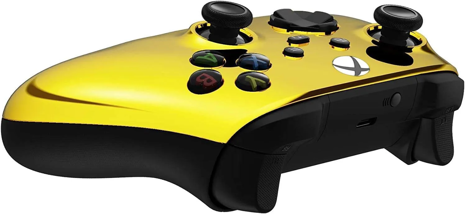 Custom Controllerzz Wireless Controller for Microsoft Xbox Series X/S & Xbox One - Custom Soft Touch Feel - Custom Xbox Series X/S Controller (X/S Gold)