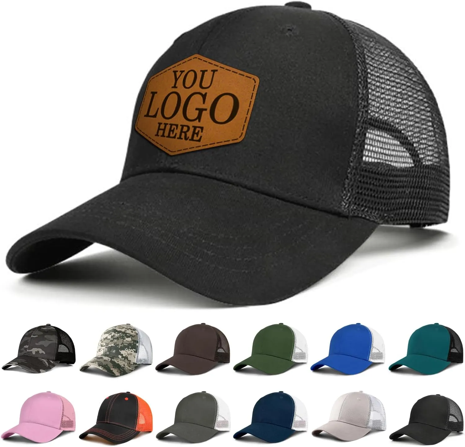 Custom Hat Personalized Leather Patch Hat Men Women Custom Text Logo or Photo 100% Cotton Baseball Cap Laser Engraved