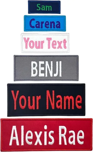 Custom Name Patch Personalized Tag - Iron On - for Backpacks, Uniforms, Hats, Luggage, Work Shirts, Jackets, Dog Harnesses - Many Sizes and Colors Available (1 Patch)