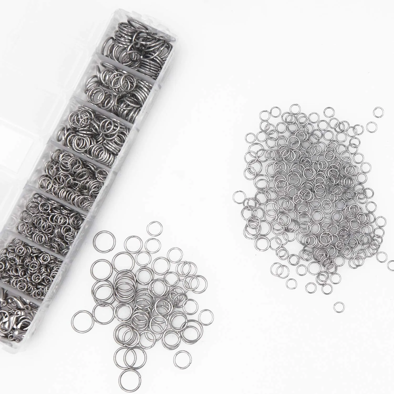 EuTengHao 1504pcs Open Jump Ring and Lobster Clasps Kit Include Pliers Tweezers Jewelry Making Repair Supplies Kit with Jewelry Making Accessories for Necklace Making Repair (Silver)