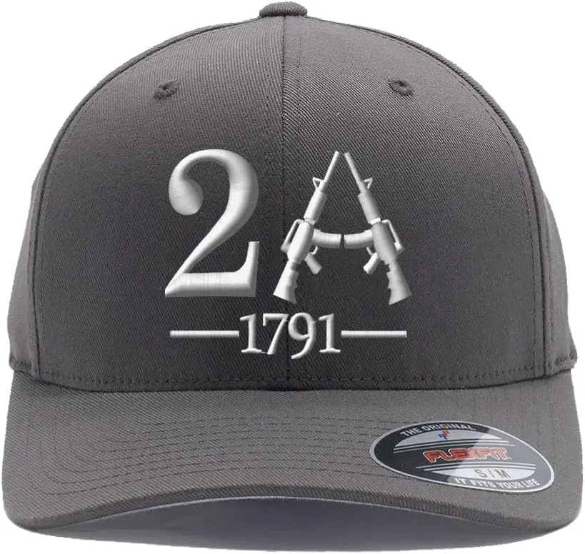 Flex Baseball 2A 1791 and We The People - Protect The 2nd Amendment hat- Custom Embroidered Flex Fitted Baseball Cap