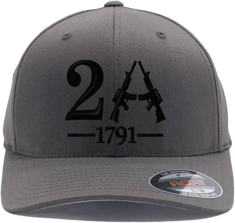 Flex Baseball 2A 1791 and We The People - Protect The 2nd Amendment hat- Custom Embroidered Flex Fitted Baseball Cap