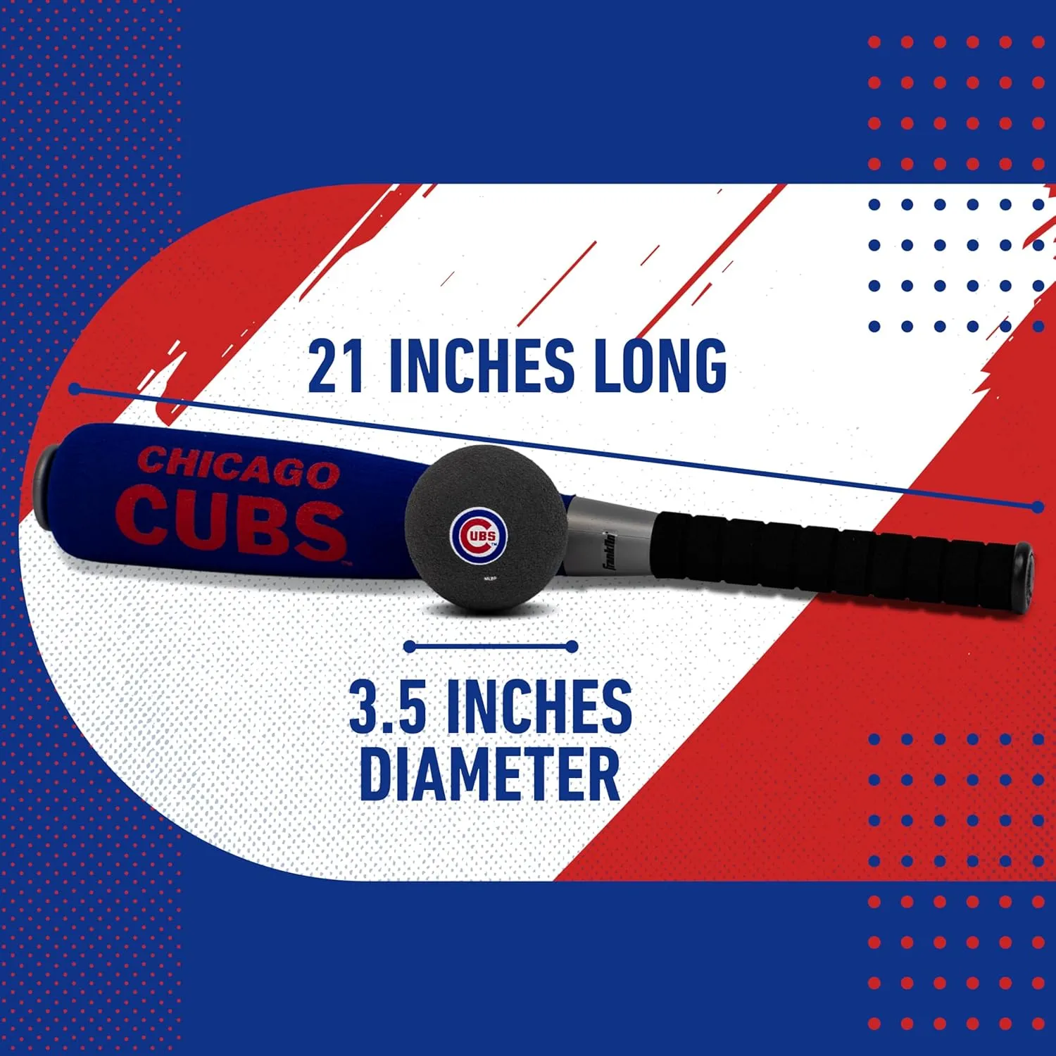 Franklin Sports MLB Jumbo Foam Baseball Bat   Ball Sets - Kids Oversize Foam Baseball Bats   Soft Baseballs - Indoor   Outdoor Youth Baseball Toy - MLB Team Baseball Bat   Ball Sets