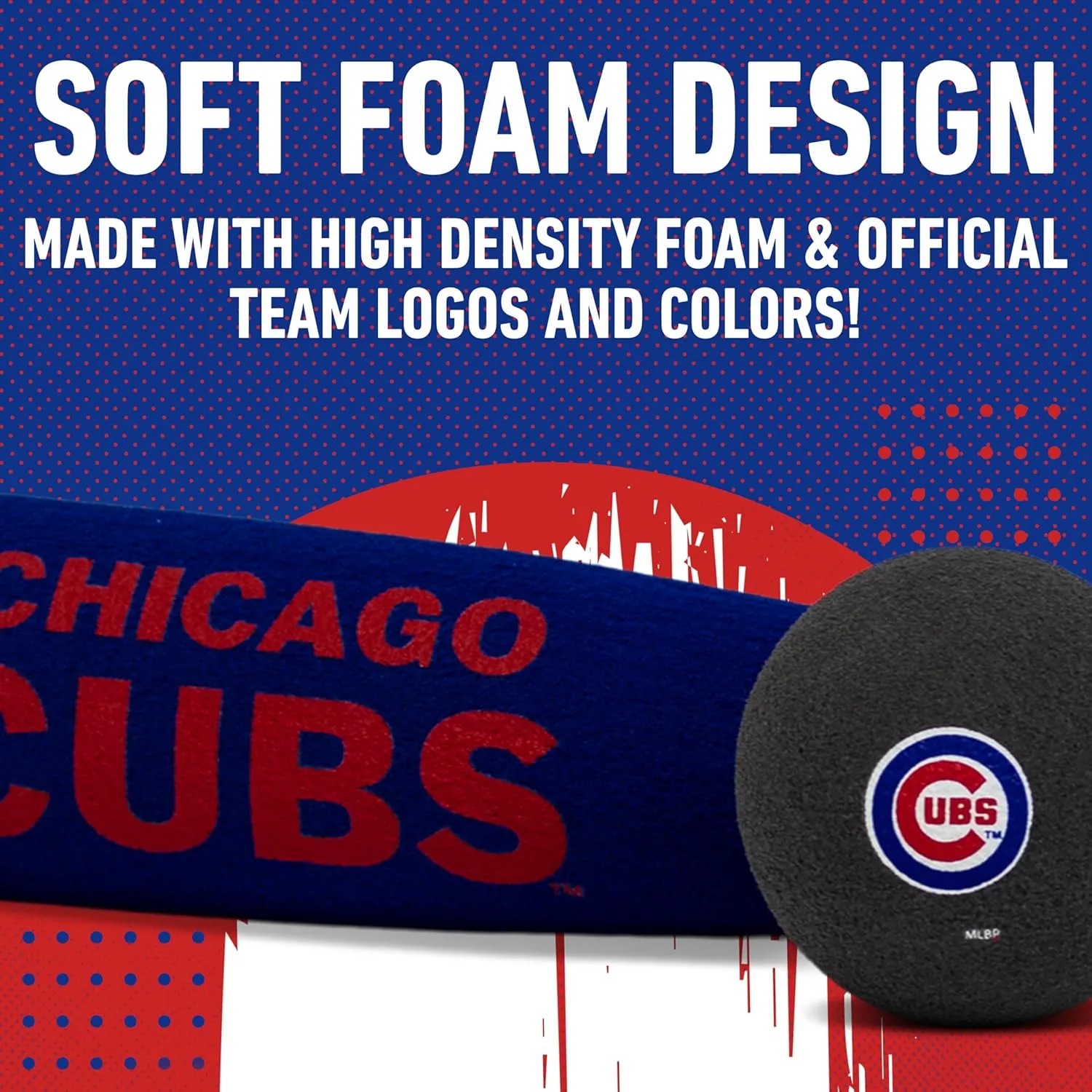 Franklin Sports MLB Jumbo Foam Baseball Bat   Ball Sets - Kids Oversize Foam Baseball Bats   Soft Baseballs - Indoor   Outdoor Youth Baseball Toy - MLB Team Baseball Bat   Ball Sets