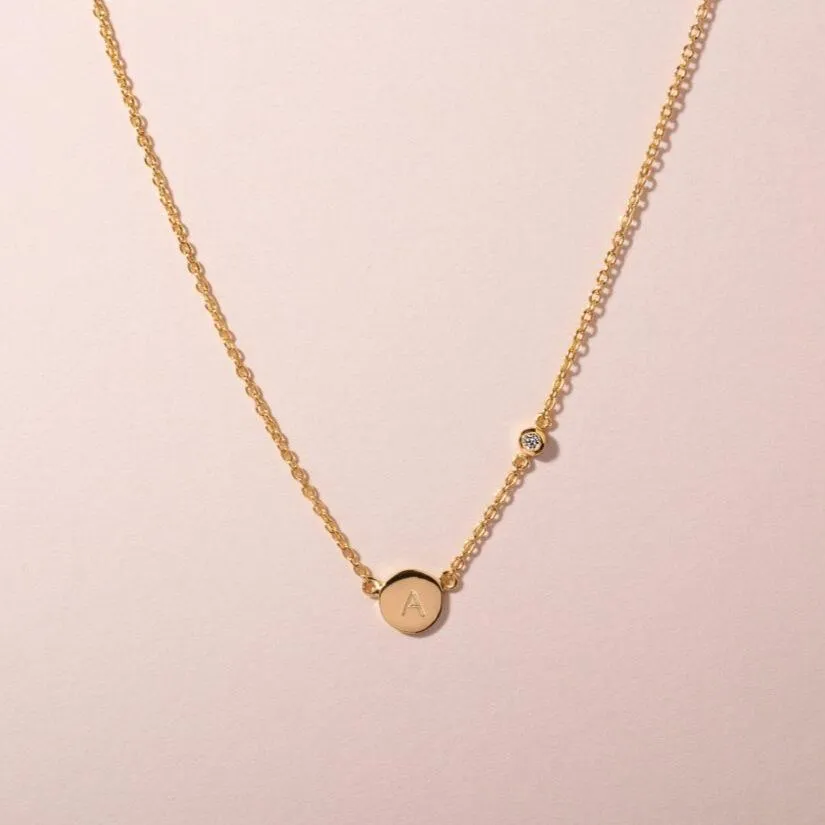 Galore Gepersonaliseerde Ketting Circle & Diamond | Gold Women