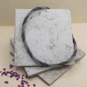 Gray Suede Necklace with Wire Wrap