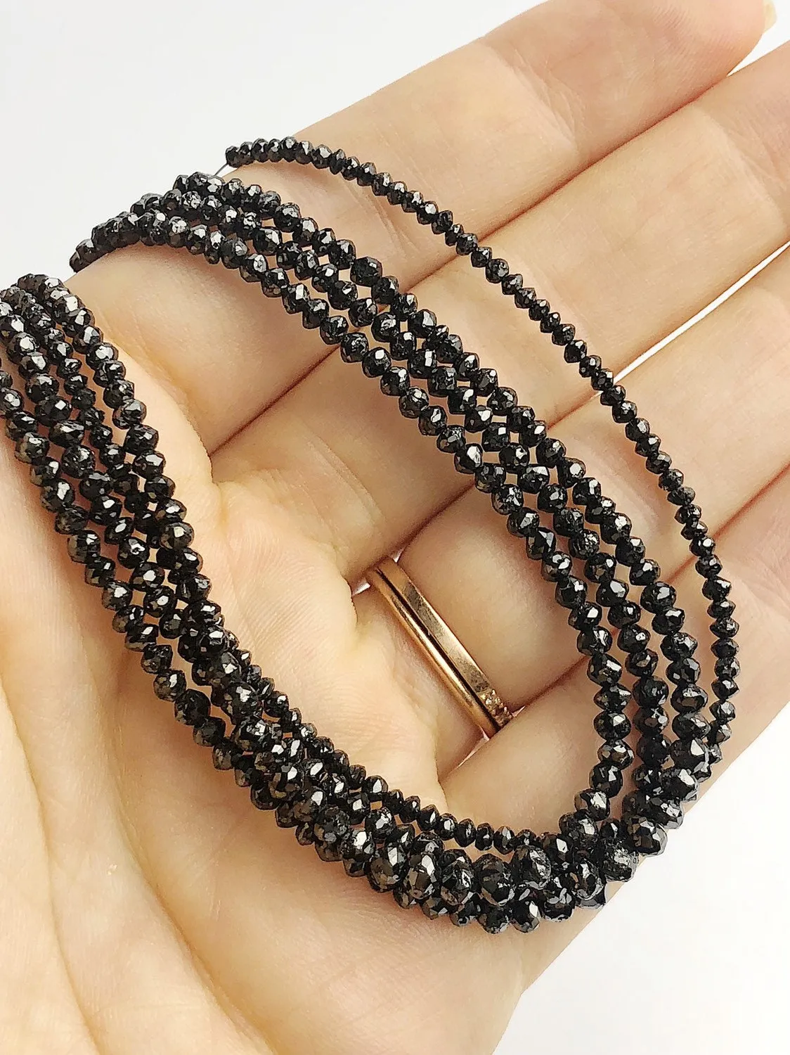 HALF OFF SALE - Gray Diamond Gemstone Beads, Full Strand, 16"