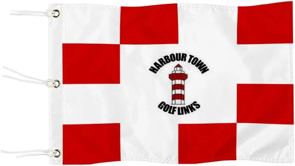 Harbour Town Golf Links Golf Pin PGA Flag Practic Putting Green Golf Flag For Backyard Garden Double-Sewn 600D Nylon Miniature Pin Flag (Red 20"X13" Grommet)