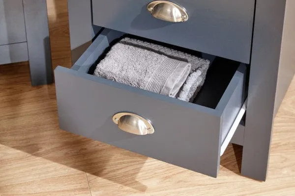 Lancaster 2 Drawer Bedside Slate Blue - Twin Pack