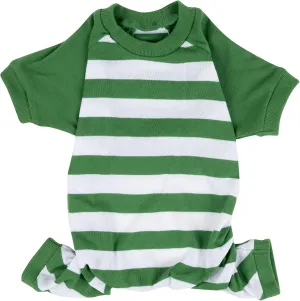 Leveret Matching Dog Pajamas Christmas Pjs 100% Cotton Green/White Stripes Size Medium