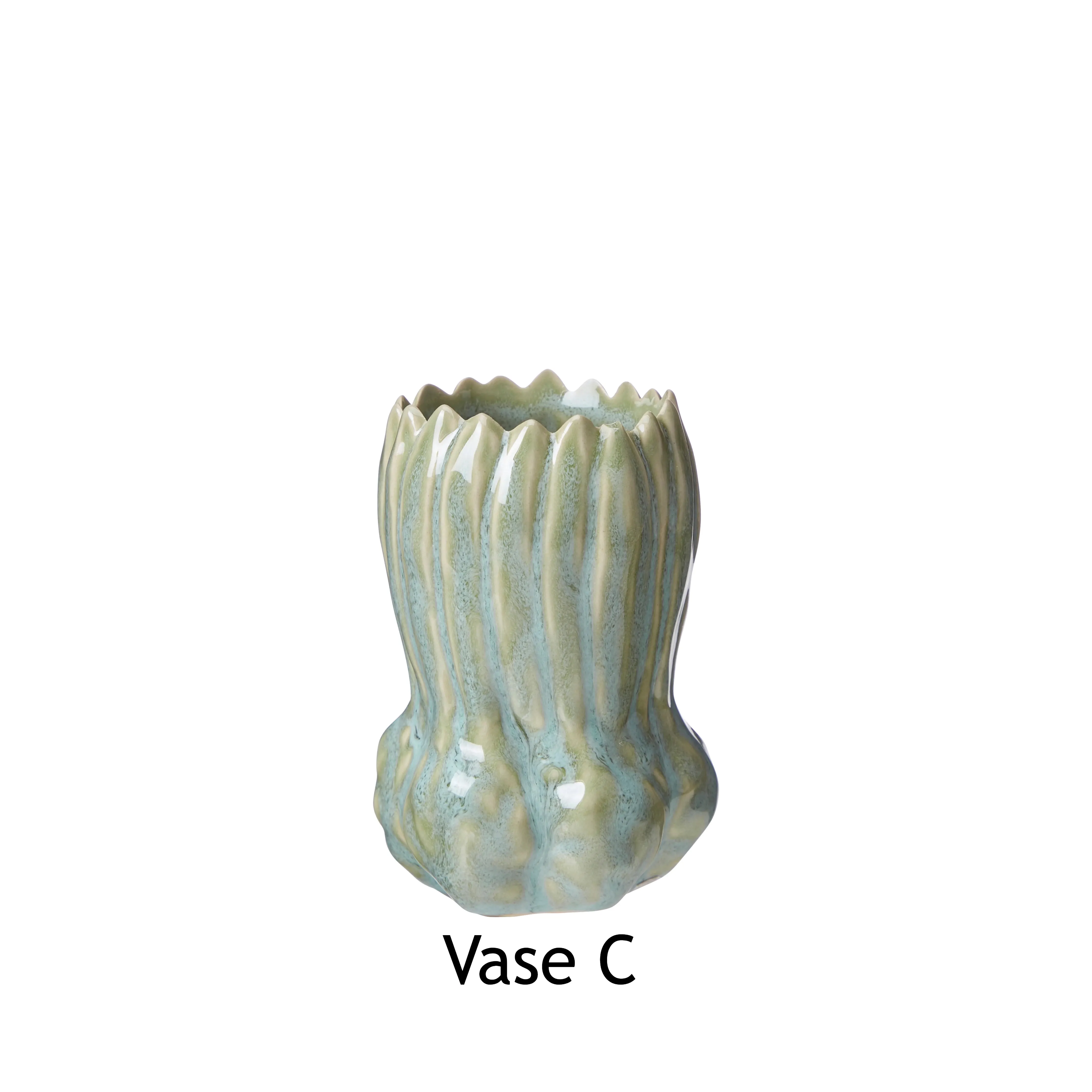 Mini Stoneware Bud Vase - Various Styles - Green