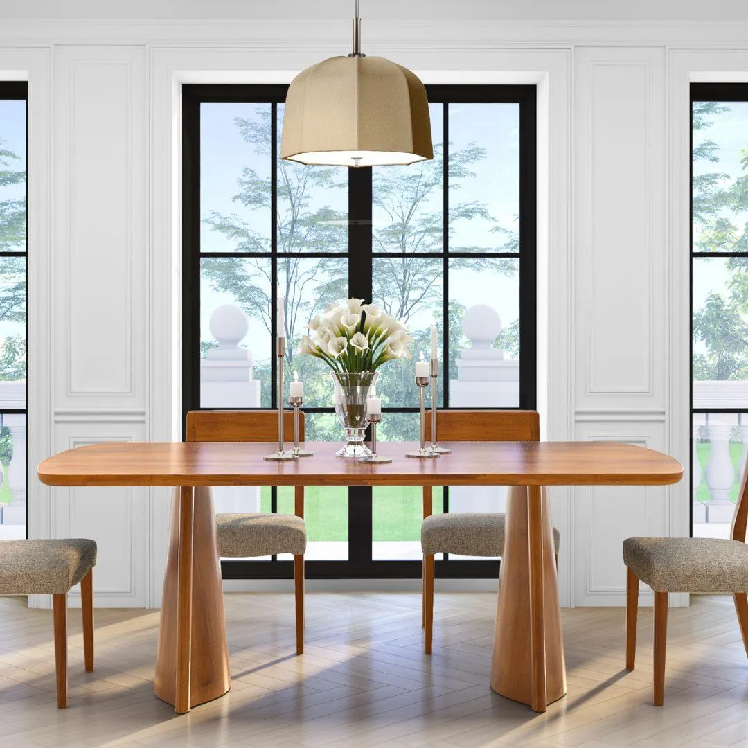 Modern Curved Slab Leg Dining Table