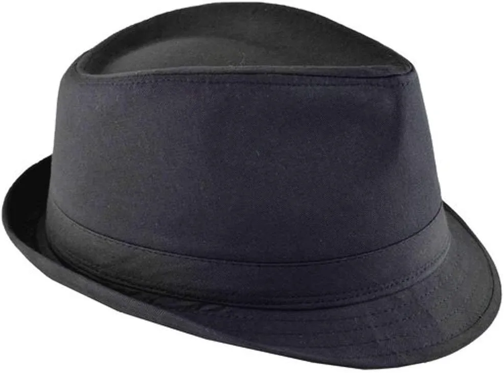 Nayt Men's Classic Solid Plain Fedora Black Small/Medium-58cm (7~71/4)