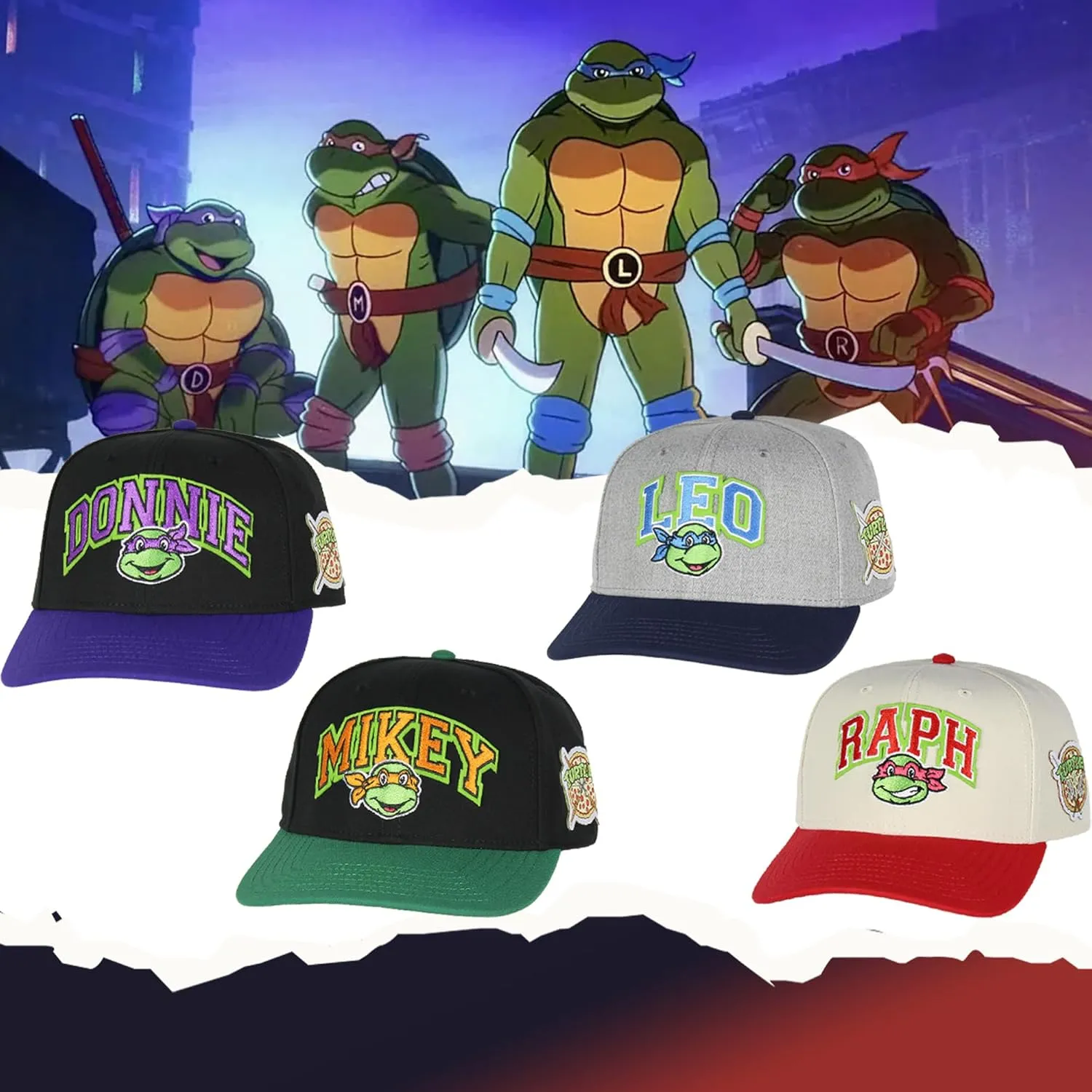 Nickelodeon Mens' Teenage Mutant Ninja Turtles Embroidered Classic Precurve Snapback Hat
