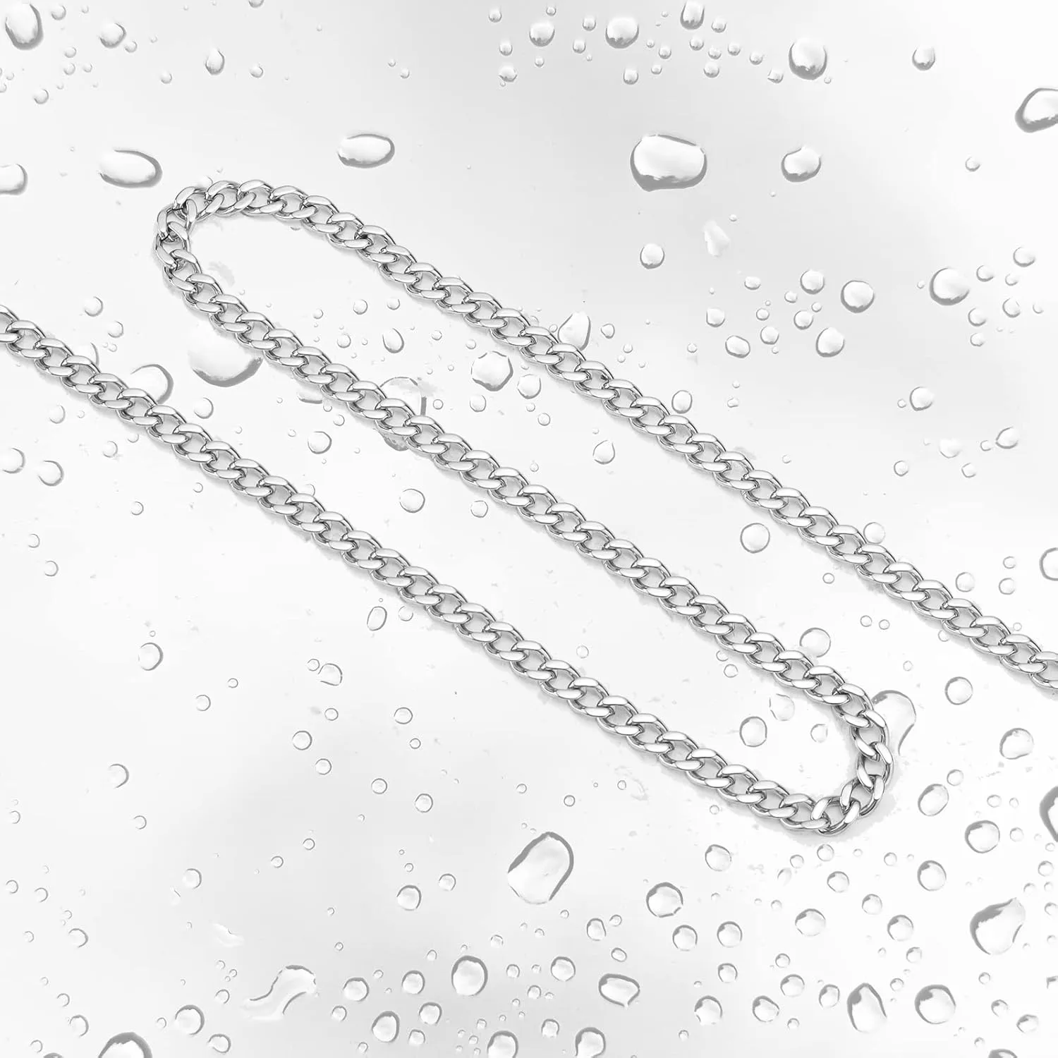 Reoxvo Cuban Link Chain for Men Stainless Steel Mens Necklaces 5mm Neck Chains Accessories Jewelry for Men 18/20/22/24/30 Inch