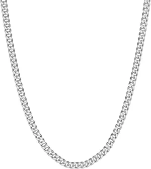 Reoxvo Cuban Link Chain for Men Stainless Steel Mens Necklaces 5mm Neck Chains Accessories Jewelry for Men 18/20/22/24/30 Inch