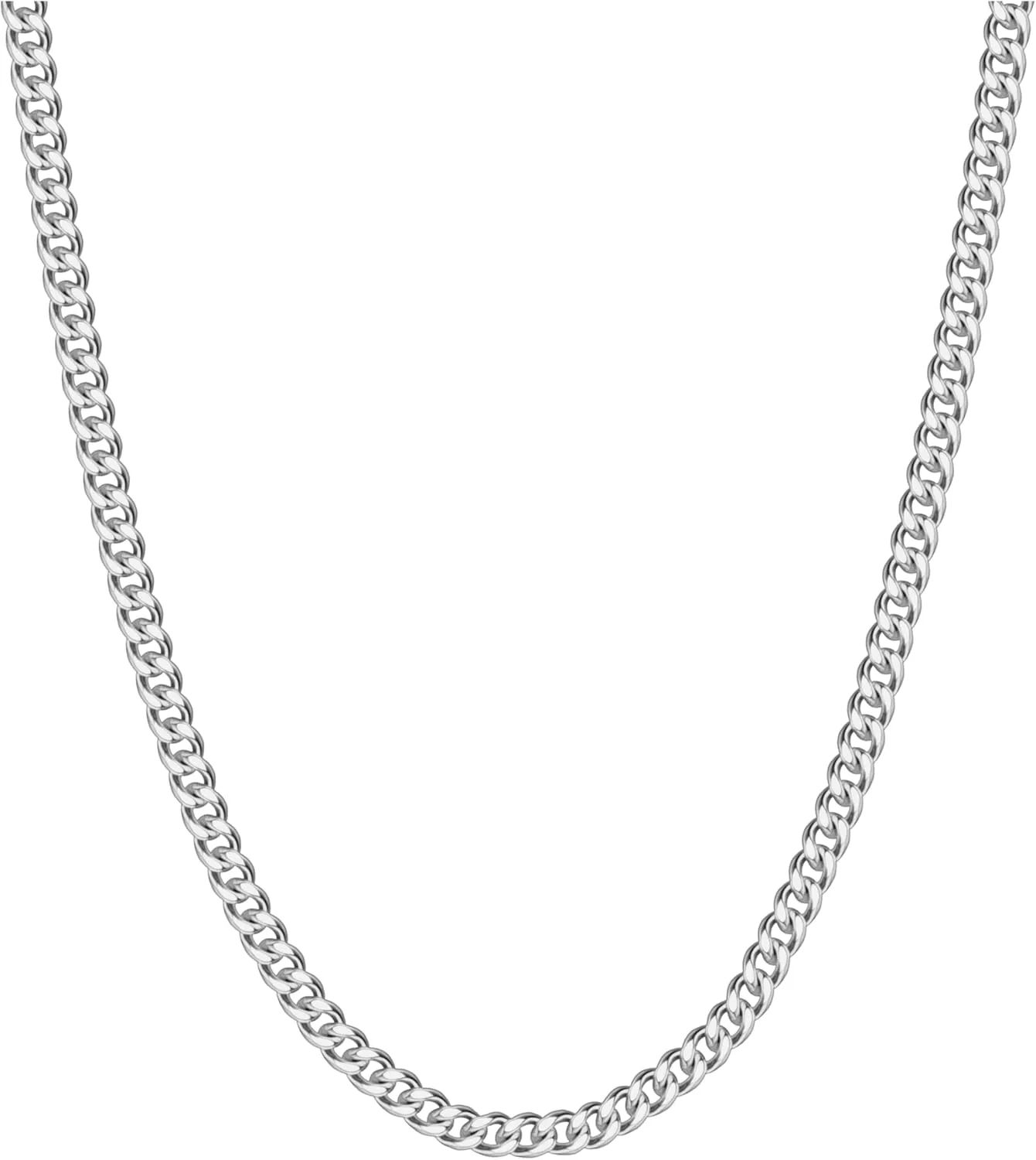 Reoxvo Cuban Link Chain for Men Stainless Steel Mens Necklaces 5mm Neck Chains Accessories Jewelry for Men 18/20/22/24/30 Inch