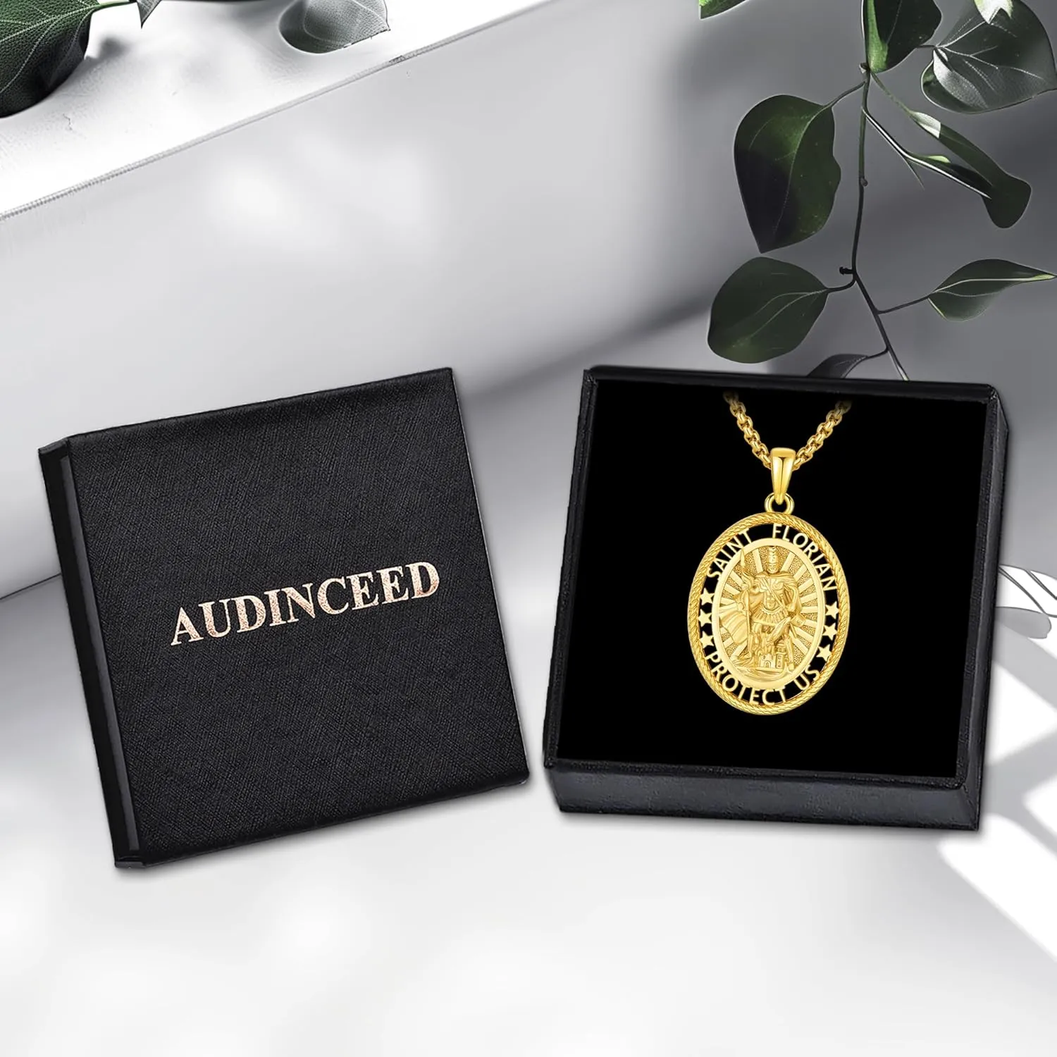 Saint Necklace for Men Women 925 Sterling Silver Patron Saint Medal Necklace St Amulet Protection Pendant Jewelry Gift
