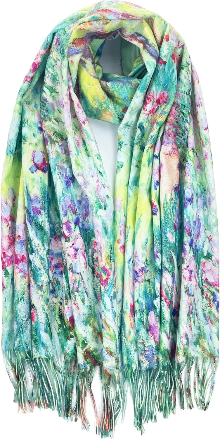 Soft Cashmere Feel Scarf Elegant Large Winter Warm Scarves Shawl Wrap Gifts Monet Klimt Van Gogh's Art Printed