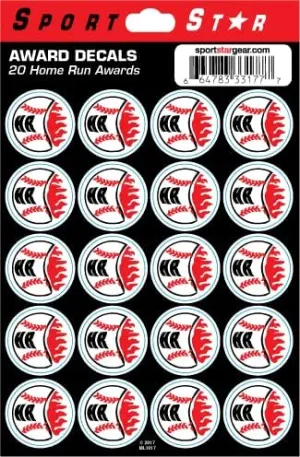 SportStar Baseball/Softball Helmet Award Decals (20 Stickers)