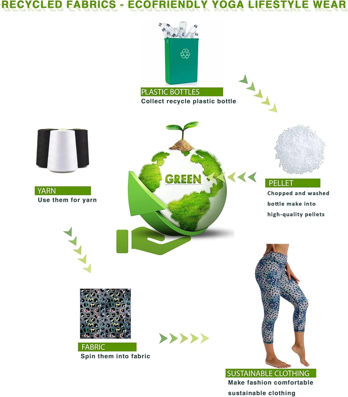 UIUO-UIPEU Pattern Printed Capri Leggings with Pockets for Women Tummy Control Workout Yoga Capris