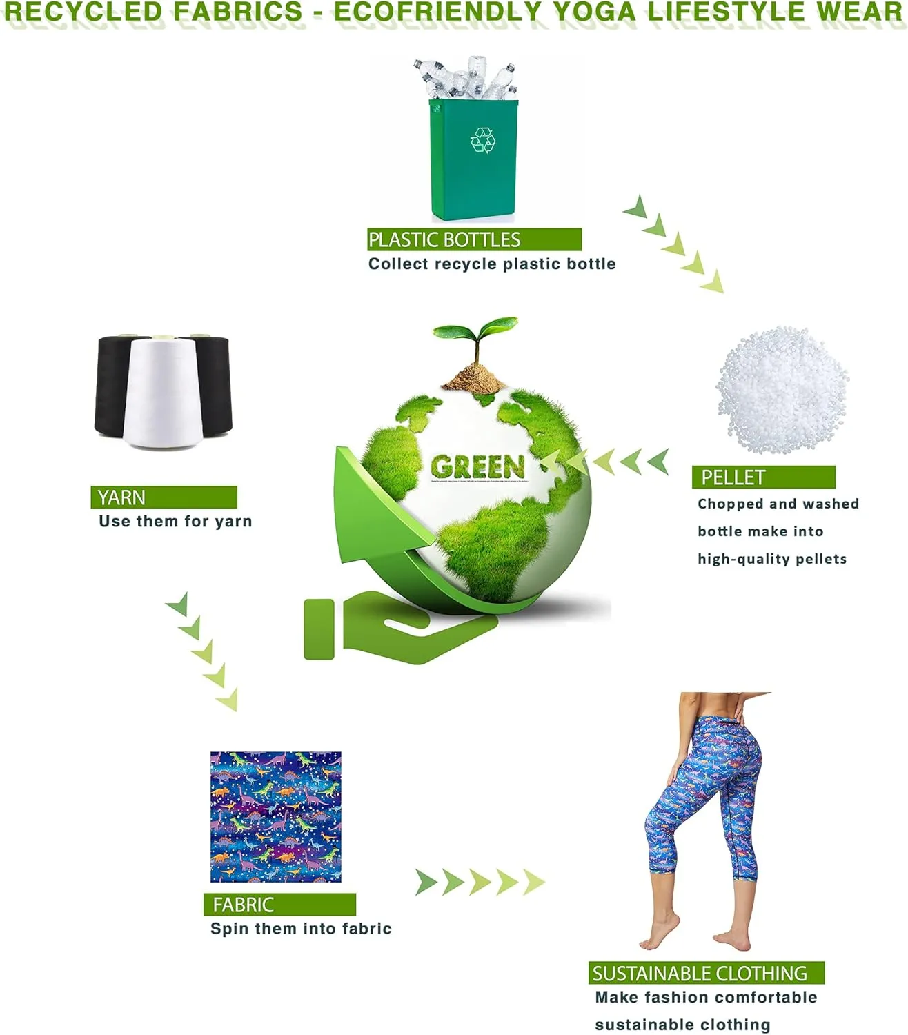 UIUO-UIPEU Pattern Printed Capri Leggings with Pockets for Women Tummy Control Workout Yoga Capris