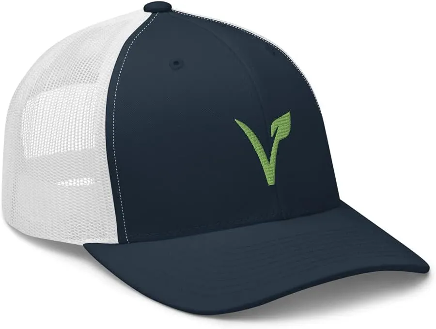 V for Vegan Veganism Embroidered Trucker Hat Cap Clothing Gift