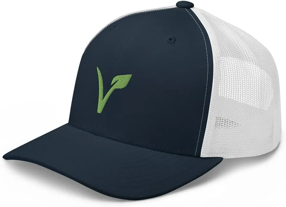 V for Vegan Veganism Embroidered Trucker Hat Cap Clothing Gift