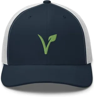 V for Vegan Veganism Embroidered Trucker Hat Cap Clothing Gift