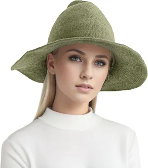 Witch Hat for Women Men Wide Brim Foldable Pointed Cap Vintage Gothic Felt Wool Hats for Party Cosplay Costume Accessory