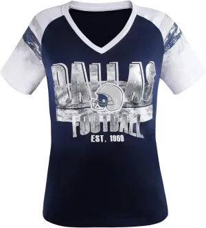 Womens Football Fans V Neck City Raglan T-Shirts