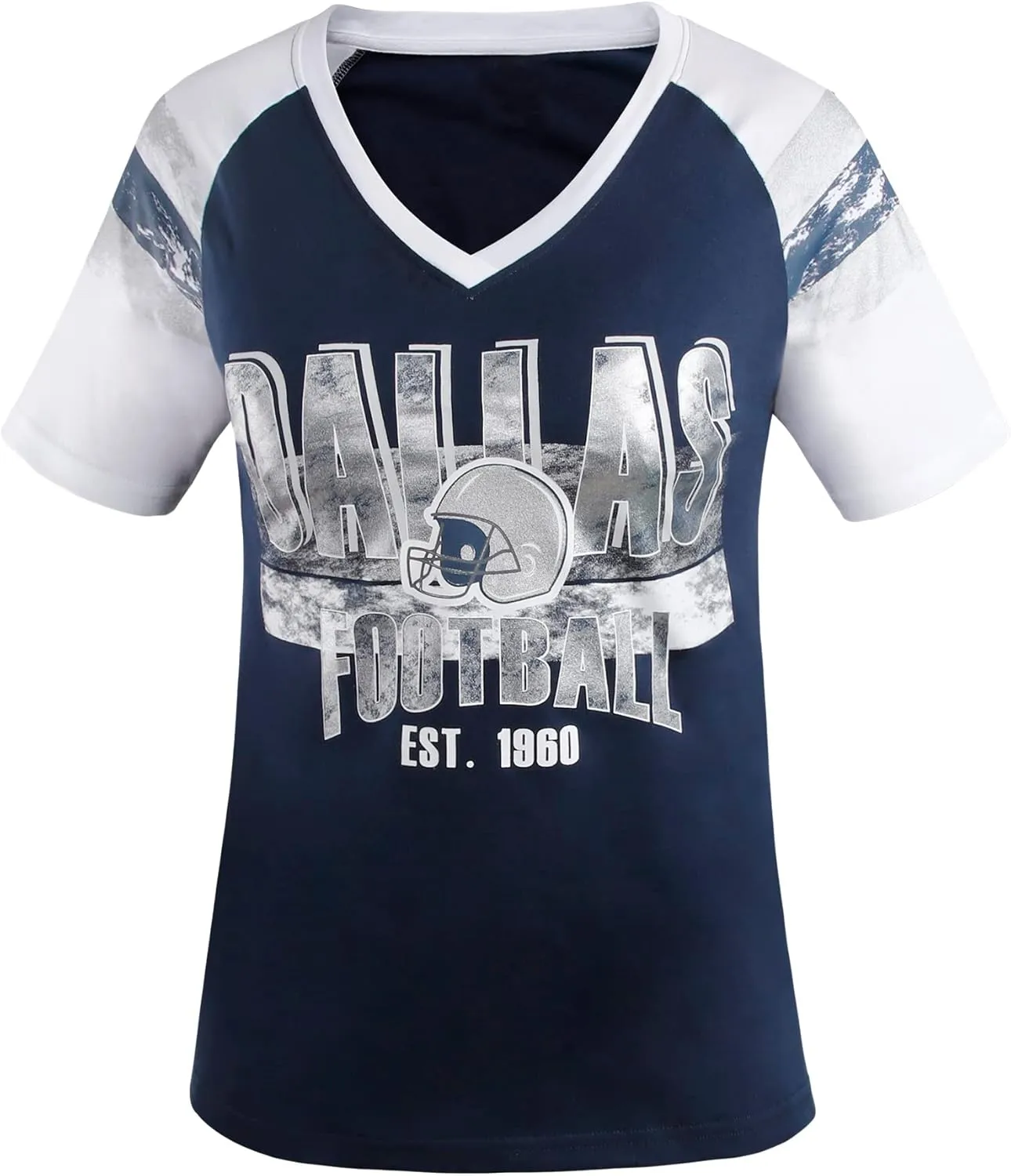Womens Football Fans V Neck City Raglan T-Shirts