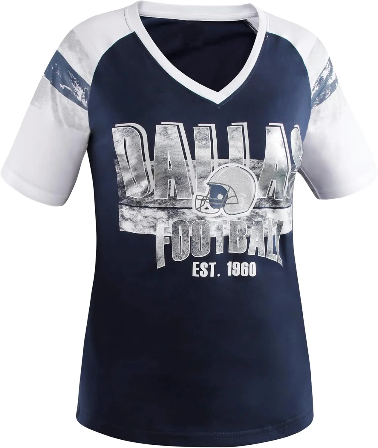 Womens Football Fans V Neck City Raglan T-Shirts