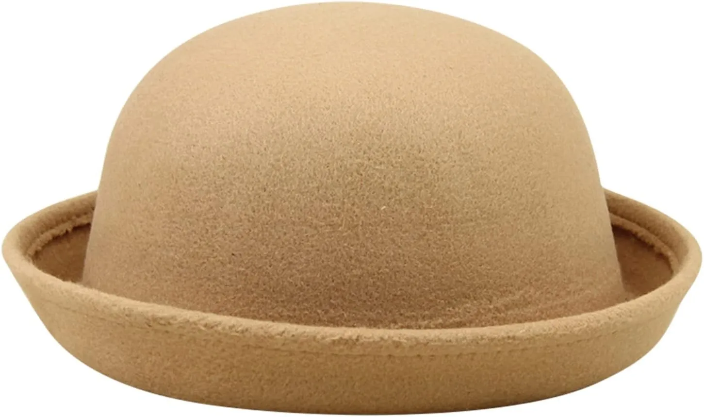 Womens Roll Up Brim Fedora Hats Elegant Adults Solid Hat Panama Bowler Hat Bucket Hat Mens Classic Wool Bowler