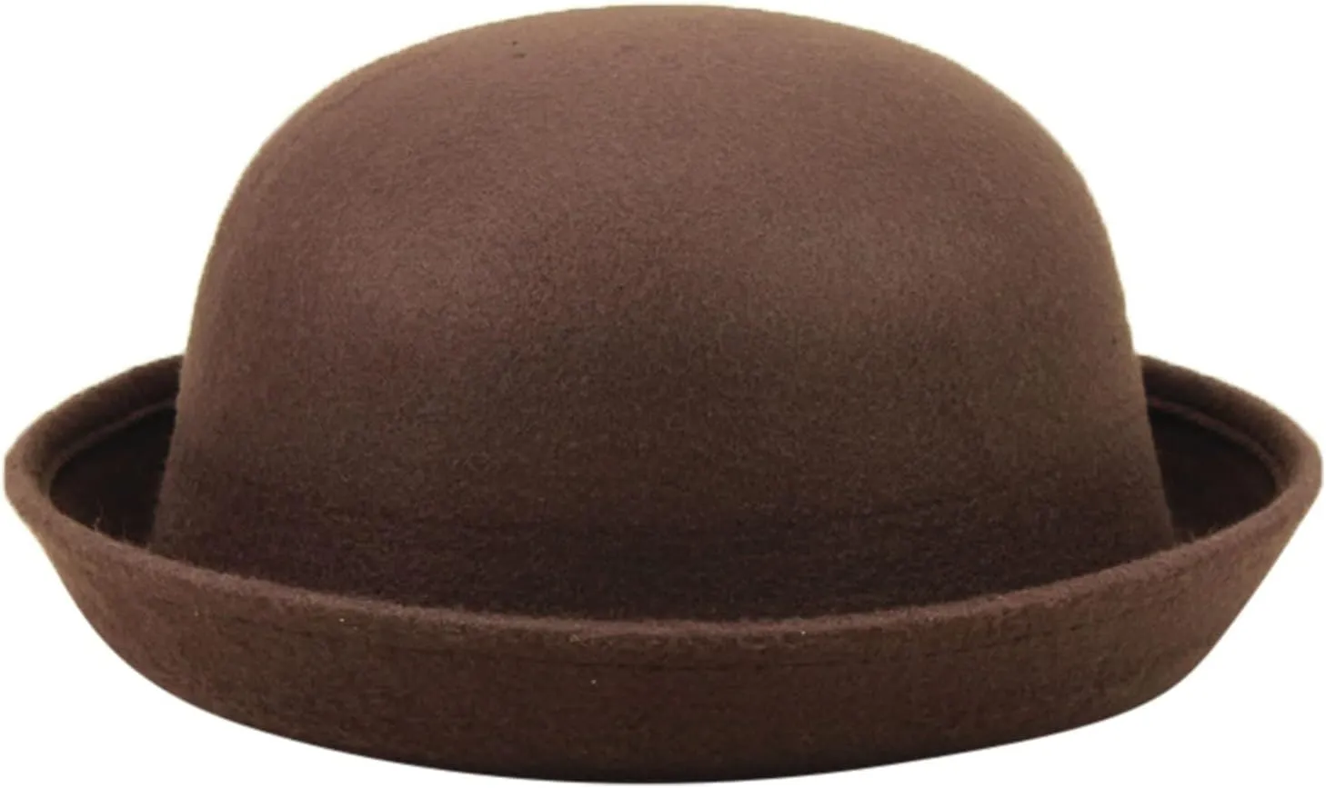 Womens Roll Up Brim Fedora Hats Elegant Adults Solid Hat Panama Bowler Hat Bucket Hat Mens Classic Wool Bowler