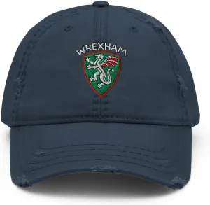 Wrexham AFC Minimalist Dragon Design Embroidered Distressed Dad Hat Soccer Football Cap